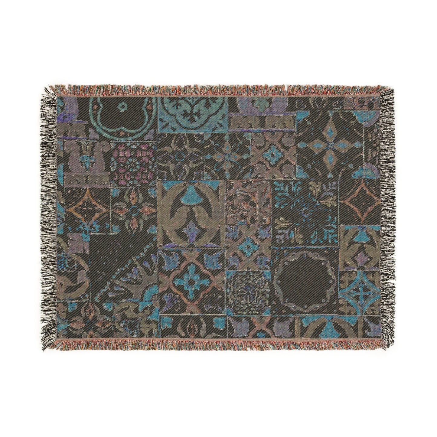 Moroccan Rug- Boho Decorative Woven Rug – Soft Cotton Floor Tapestry with Fringe | Vibrant Earthy Decor for Living Room, Entryway, or Picnic Vibes