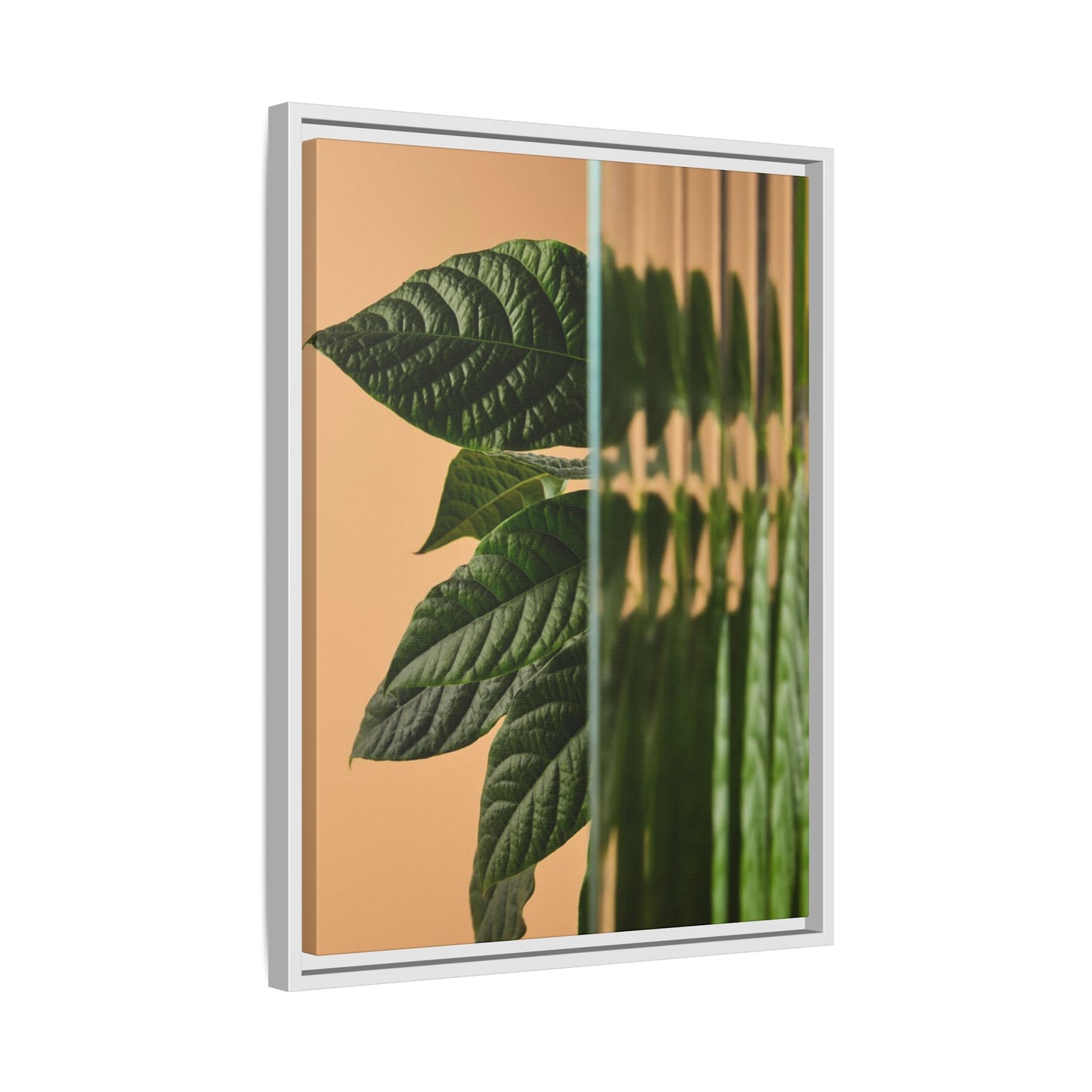 Framed Botanical Canvas Wall Art – Nature-Inspired Matte Print, Greenery Home Decor, Modern Aesthetic Art, Gift for Plant Lovers, Tranquil Wall Accent