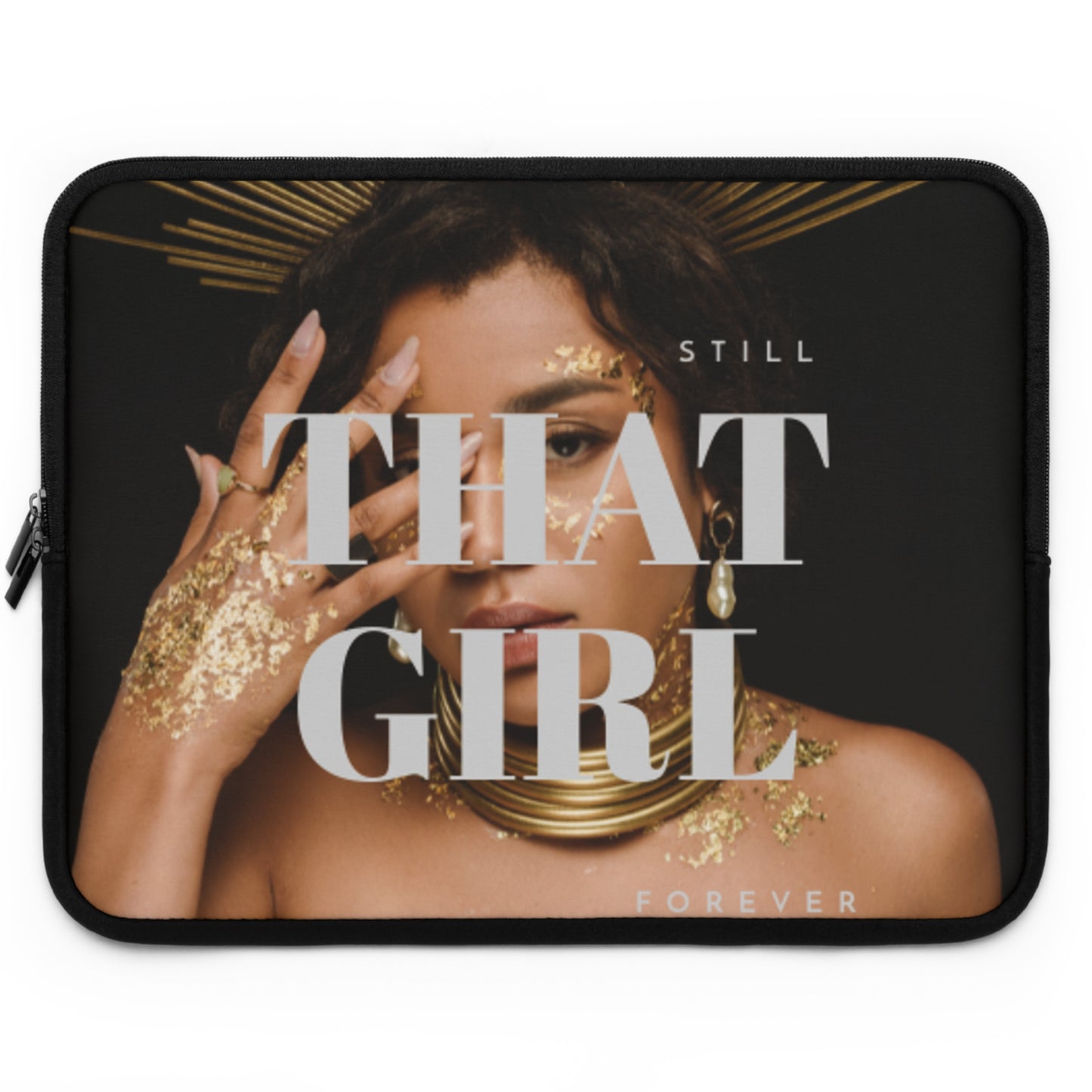 Empowerment Laptop Sleeve – “That Girl” Aesthetic Tech Case – Chic Neoprene Computer Bag for Students & Professionals – Stylish Gift for Her
