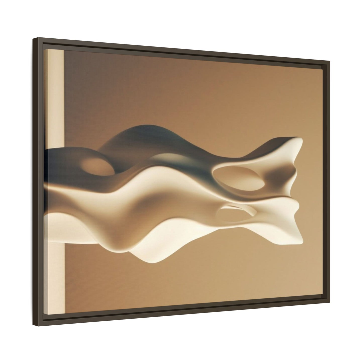 Wabi Sabi Wall Art – Brown Minimalist Framed Canvas for Modern Neutral Decor | Earth Tone Abstract Print for Living Room or Bedroom