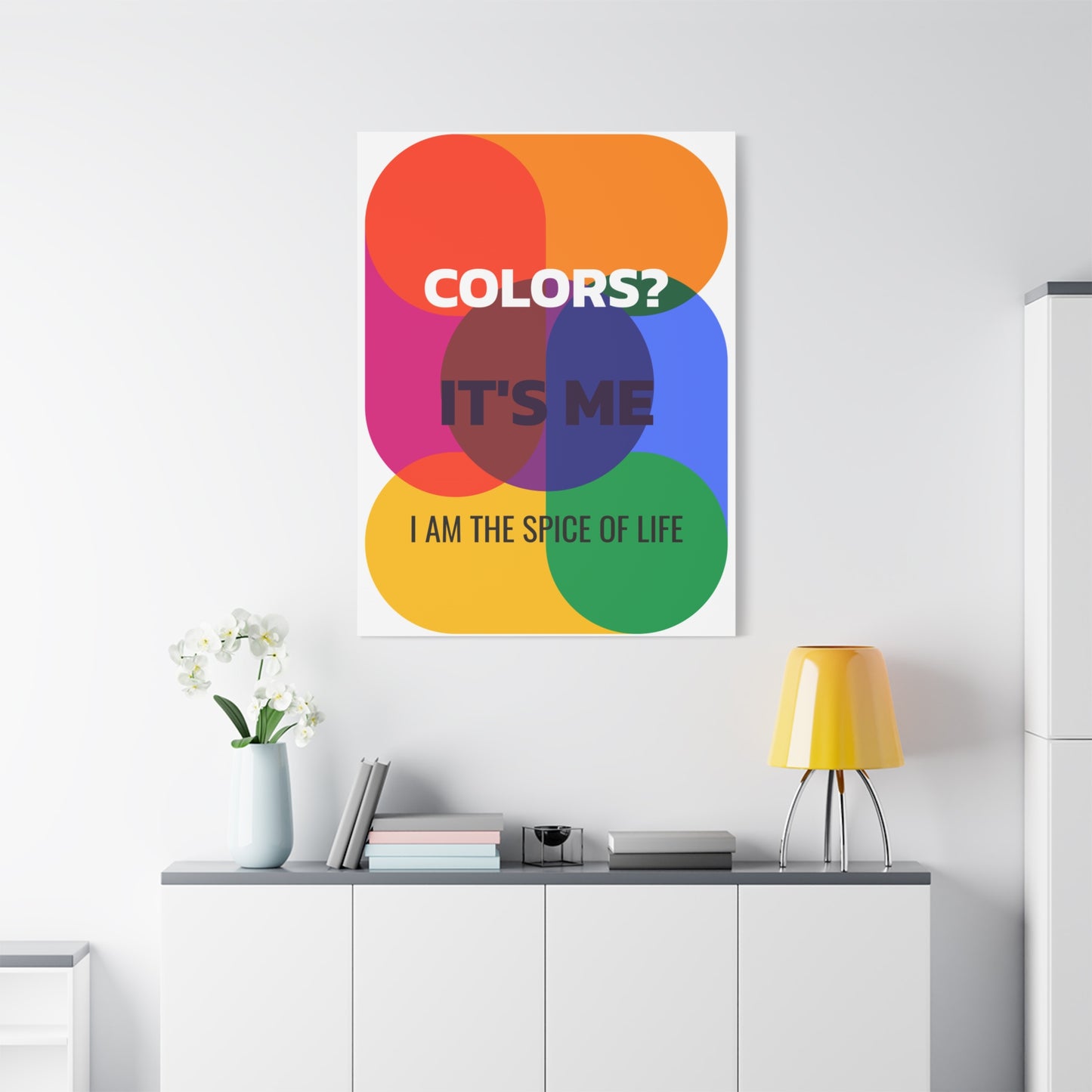 Witty Colorful Wall Decor, Vibrant Canvas Art