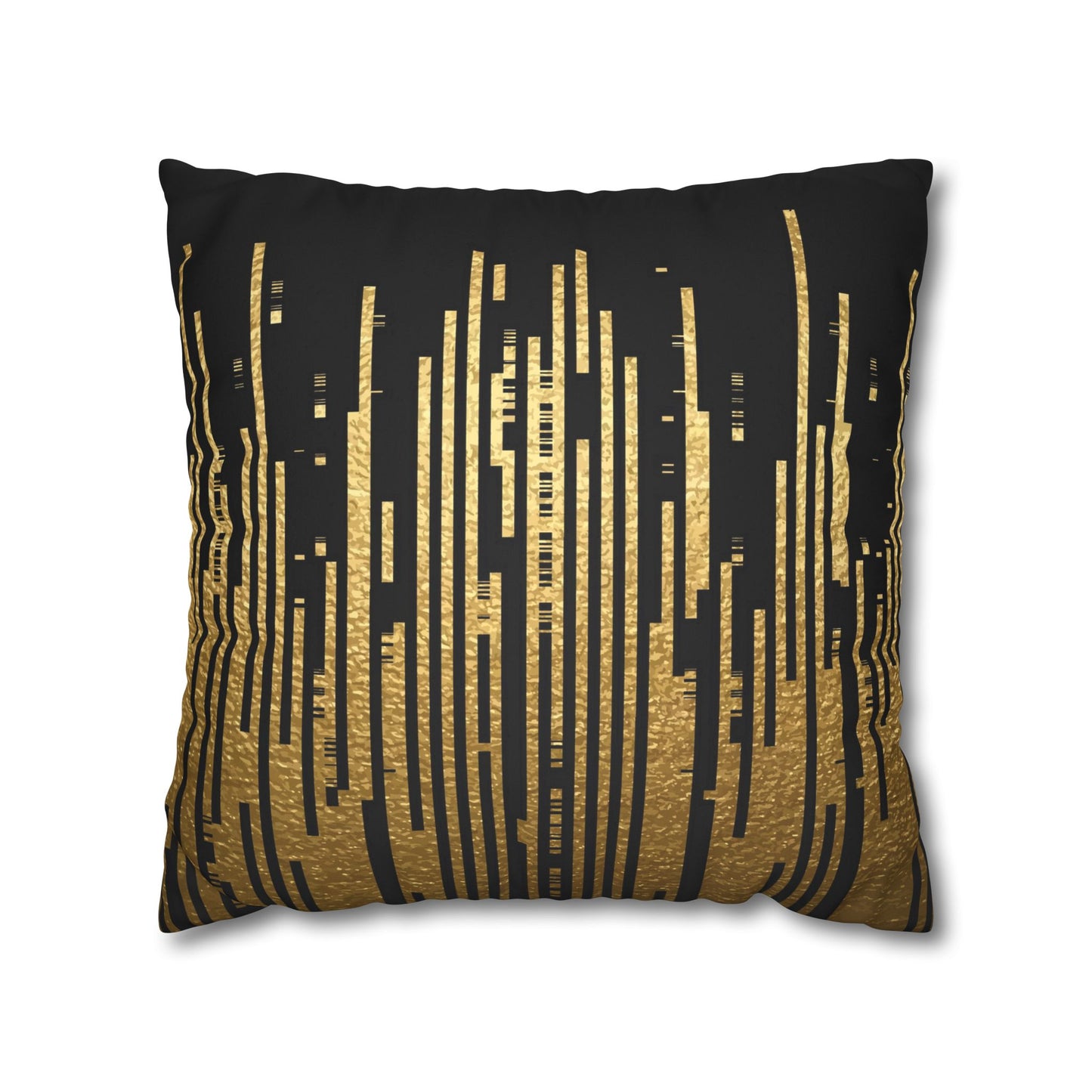 Black and Gold Faux Suede Pillow Cover – Chic Modern Home Decor Accent