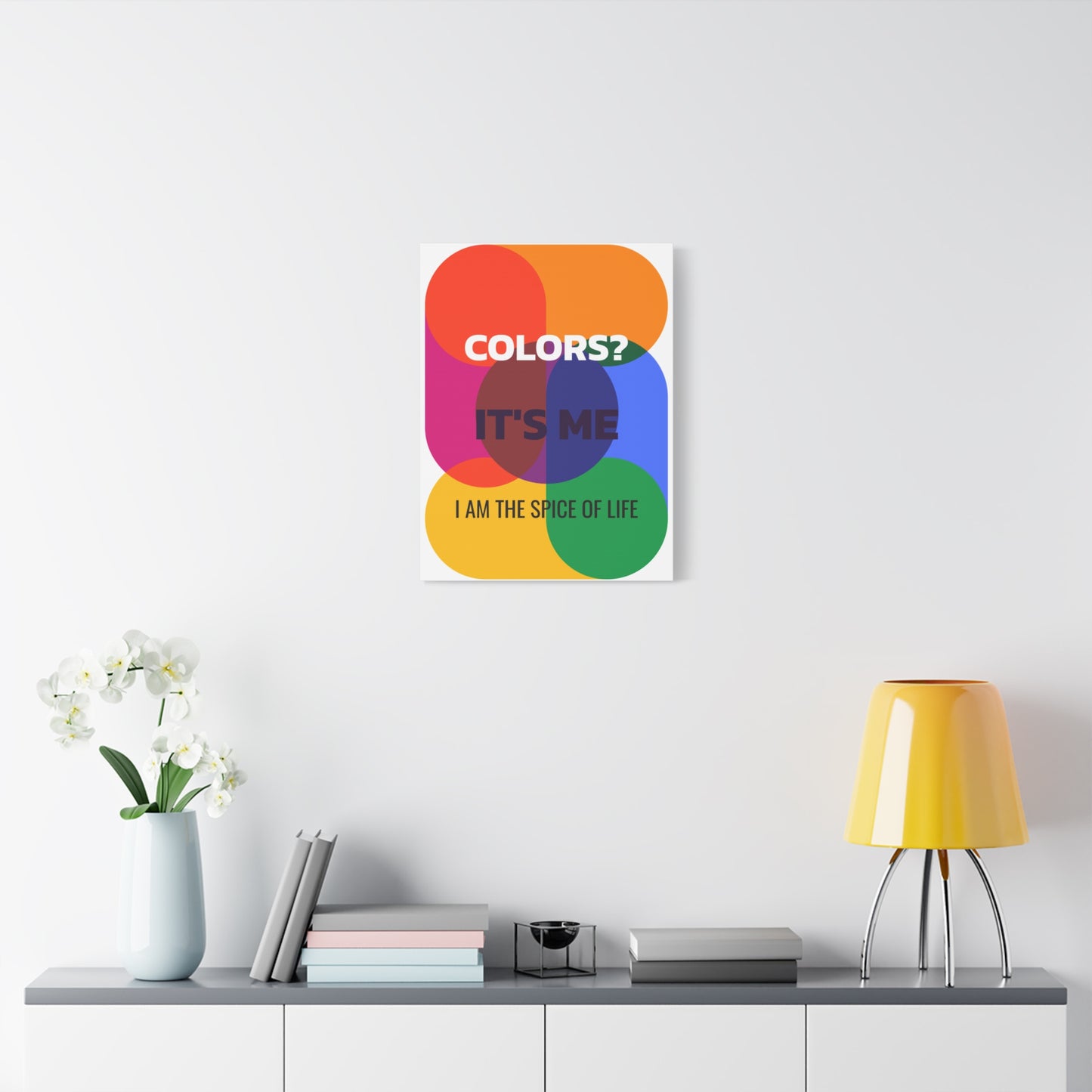 Witty Colorful Wall Decor, Vibrant Canvas Art