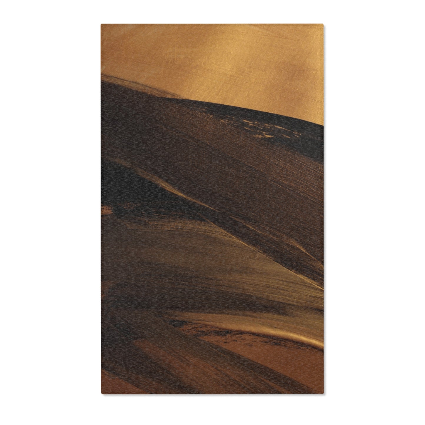 Modern Abstract Area Rug – Gold & Brown Floor Decor for Home