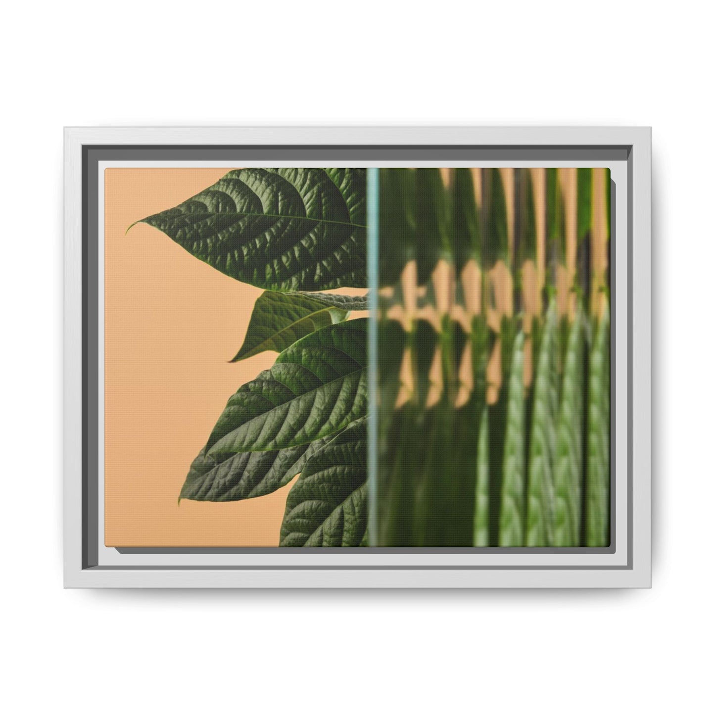 Framed Botanical Canvas Wall Art – Nature-Inspired Matte Print, Greenery Home Decor, Modern Aesthetic Art, Gift for Plant Lovers, Tranquil Wall Accent