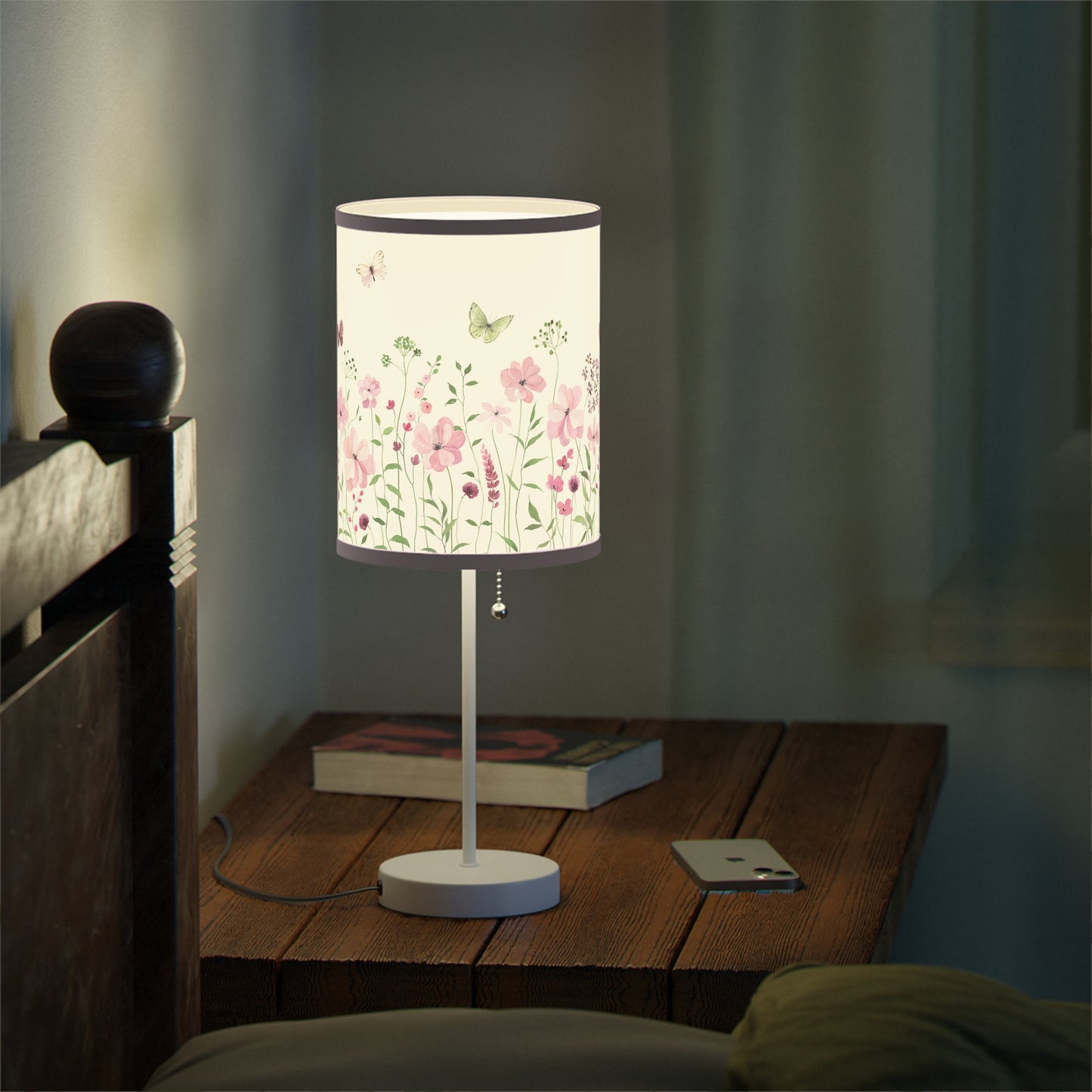 Floral Table Lamp with Butterfly Design – Boho Home Decor Accent Light