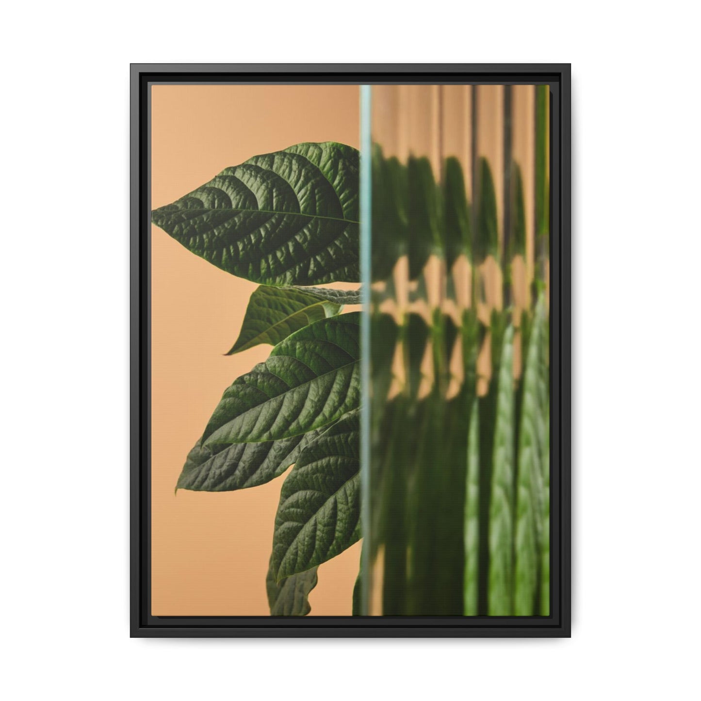 Framed Botanical Canvas Wall Art – Nature-Inspired Matte Print, Greenery Home Decor, Modern Aesthetic Art, Gift for Plant Lovers, Tranquil Wall Accent