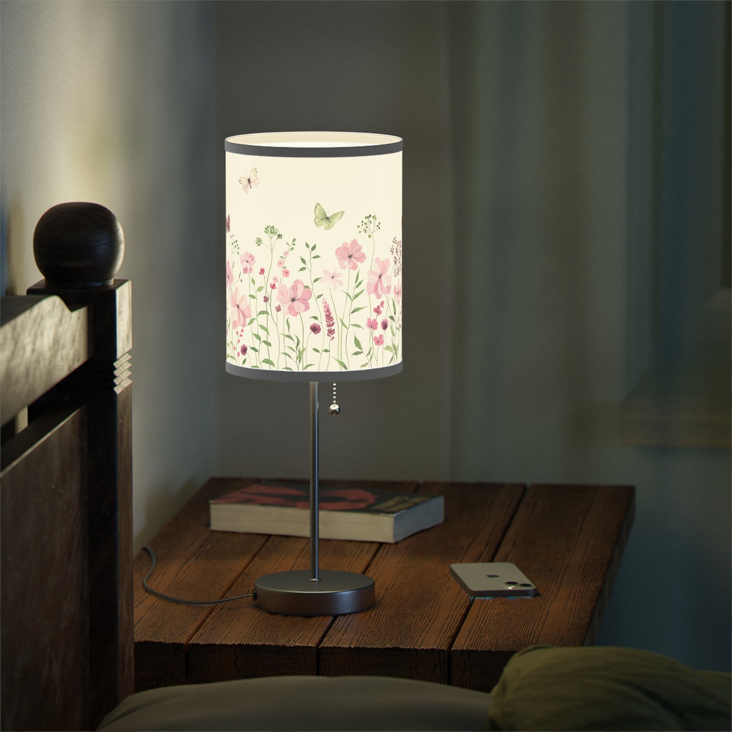 Floral Table Lamp with Butterfly Design – Boho Home Decor Accent Light