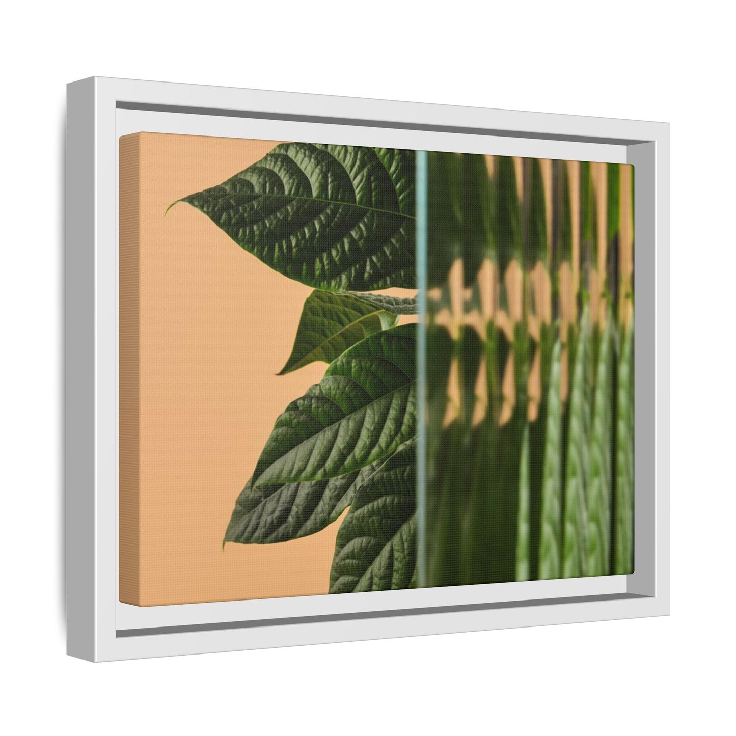 Framed Botanical Canvas Wall Art – Nature-Inspired Matte Print, Greenery Home Decor, Modern Aesthetic Art, Gift for Plant Lovers, Tranquil Wall Accent