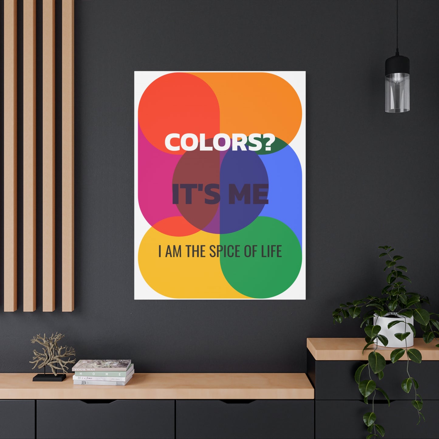 Witty Colorful Wall Decor, Vibrant Canvas Art