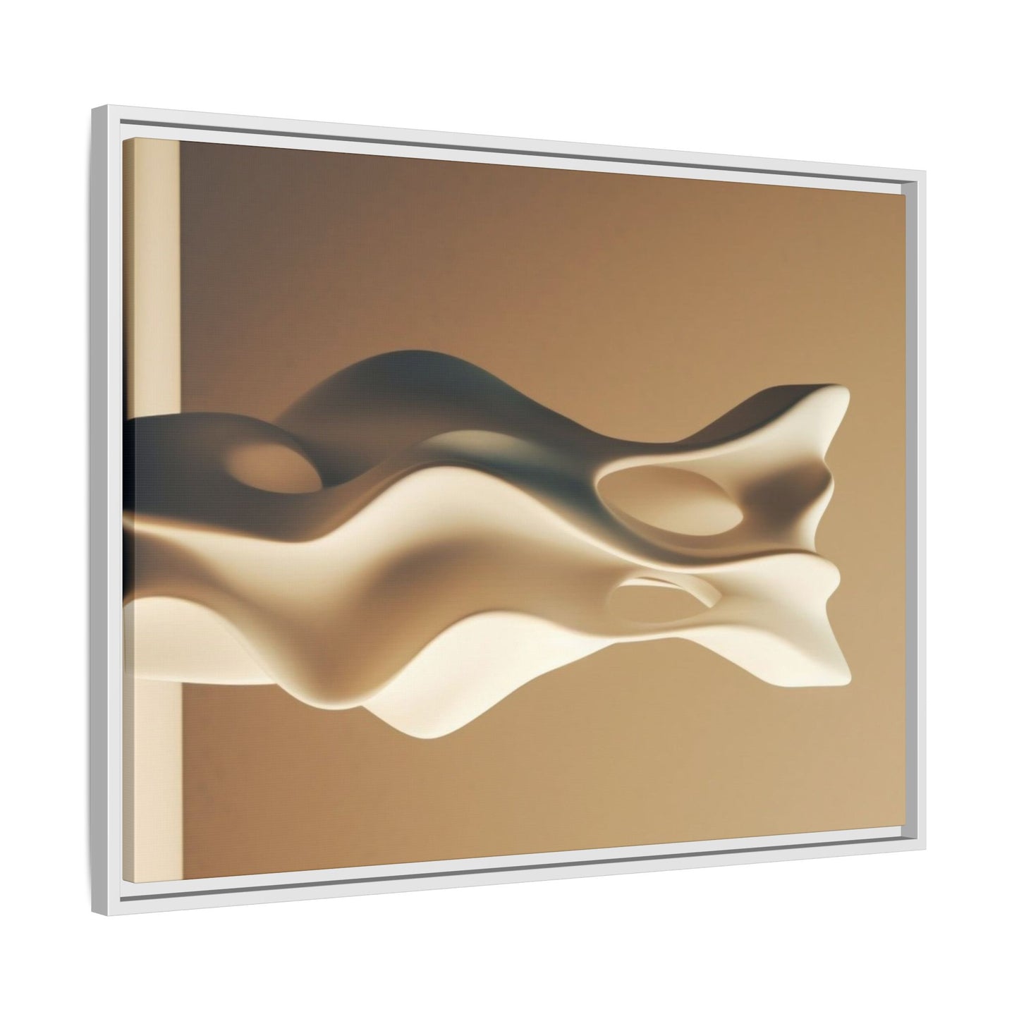 Wabi Sabi Wall Art – Brown Minimalist Framed Canvas for Modern Neutral Decor | Earth Tone Abstract Print for Living Room or Bedroom