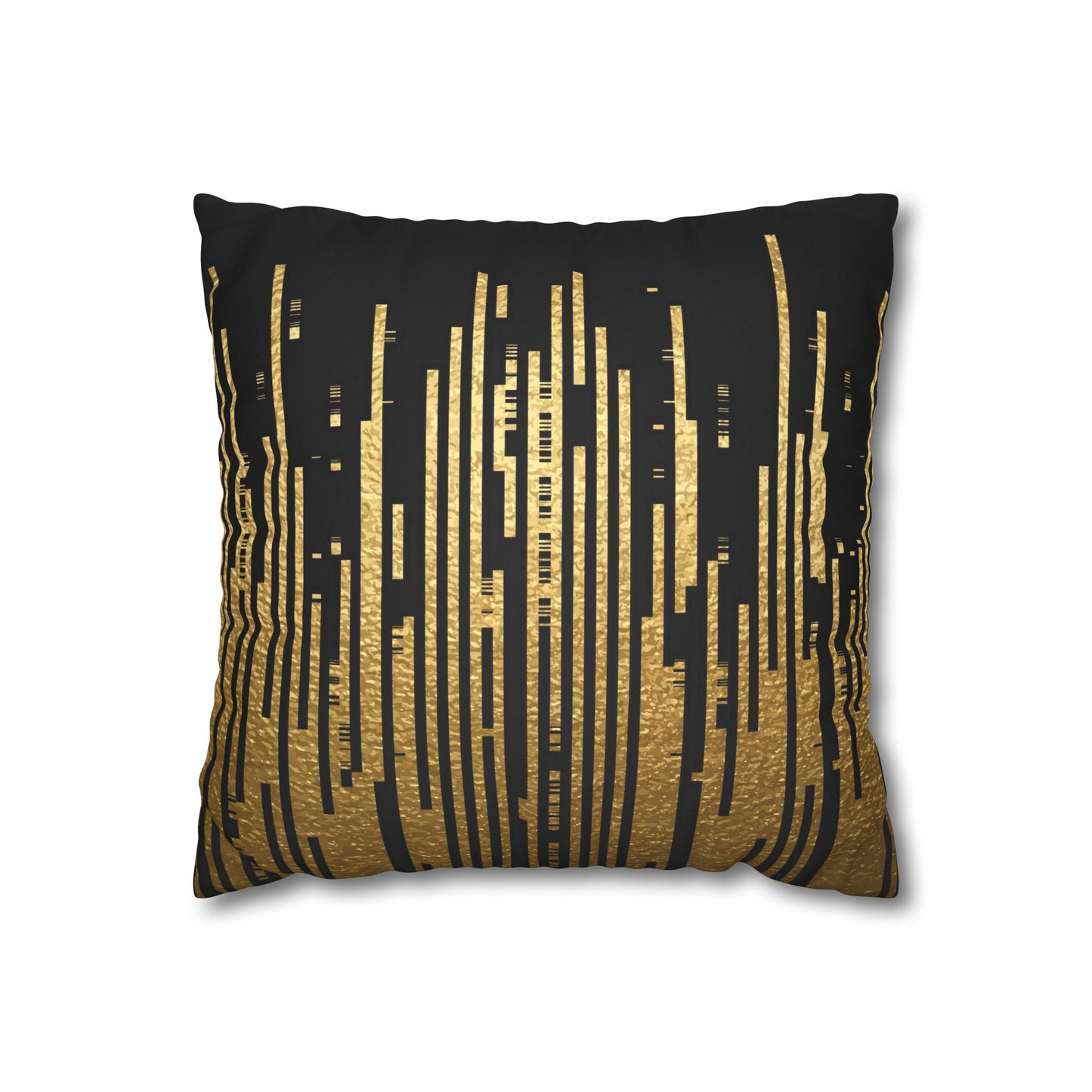 Black and Gold Faux Suede Pillow Cover – Chic Modern Home Decor Accent