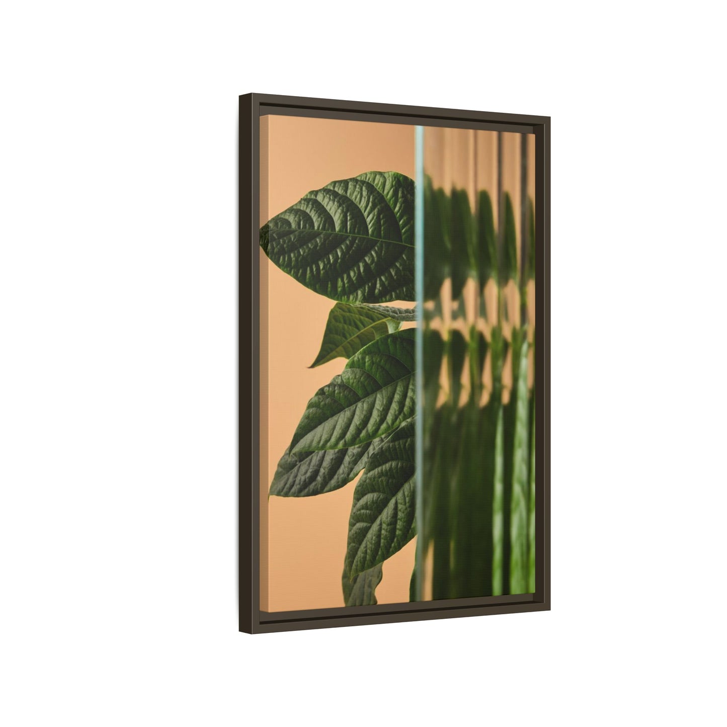Framed Botanical Canvas Wall Art – Nature-Inspired Matte Print, Greenery Home Decor, Modern Aesthetic Art, Gift for Plant Lovers, Tranquil Wall Accent