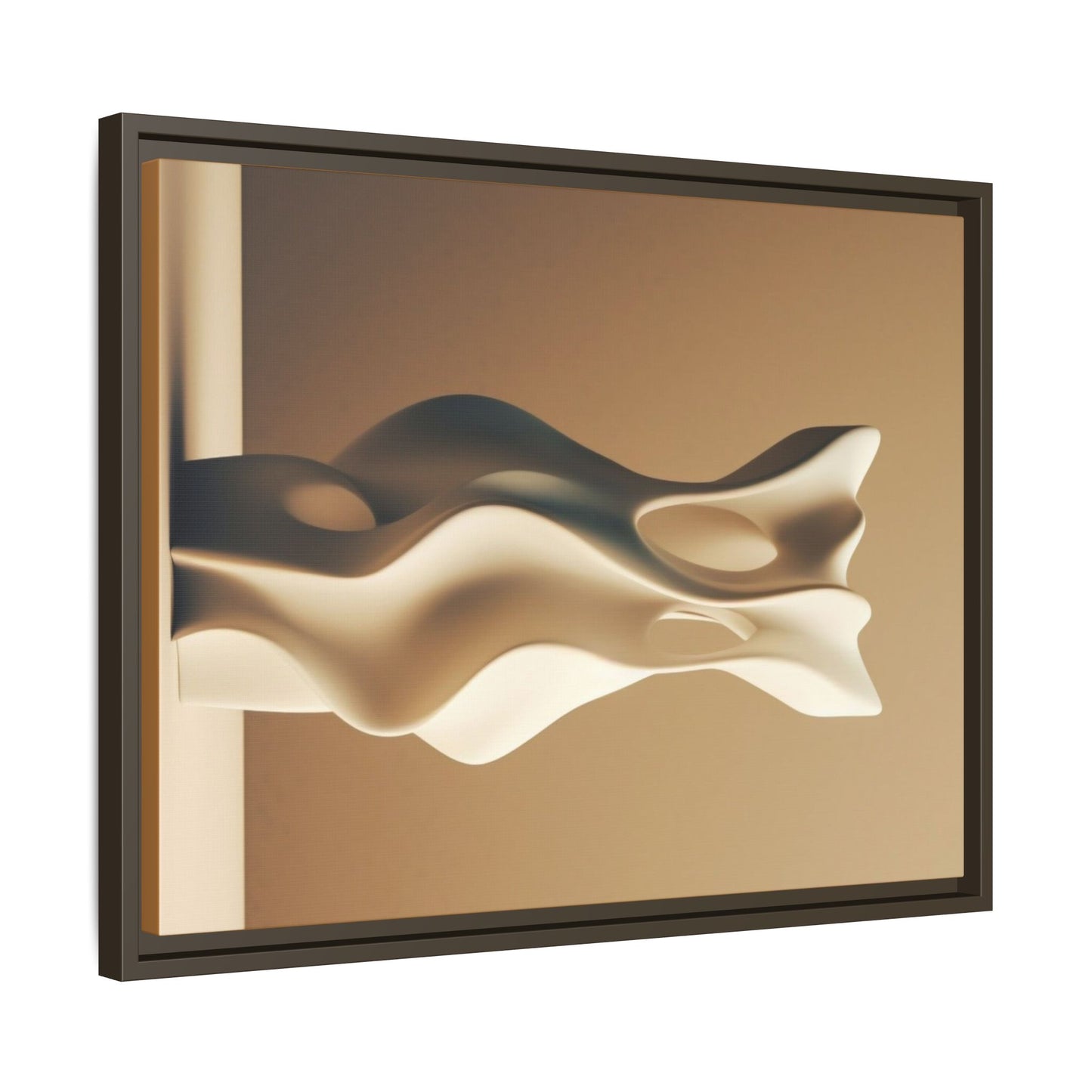 Wabi Sabi Wall Art – Brown Minimalist Framed Canvas for Modern Neutral Decor | Earth Tone Abstract Print for Living Room or Bedroom