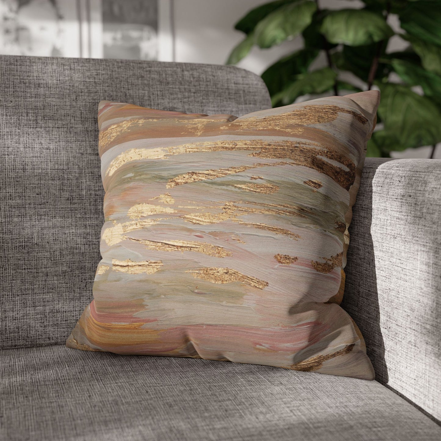 Abstract Throw Pillow Cover – Elegant Pillowcase for Couch or Bed, Modern Home Decor Accent