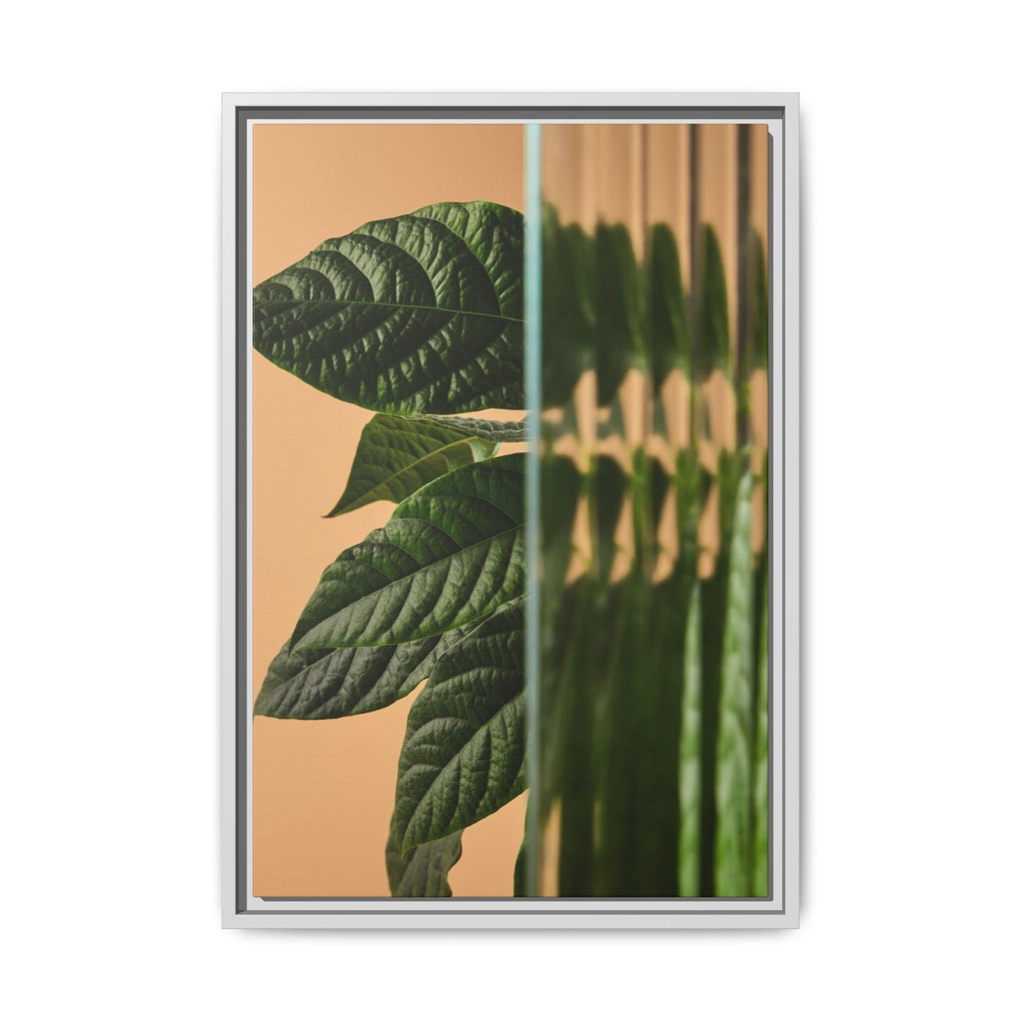 Framed Botanical Canvas Wall Art – Nature-Inspired Matte Print, Greenery Home Decor, Modern Aesthetic Art, Gift for Plant Lovers, Tranquil Wall Accent