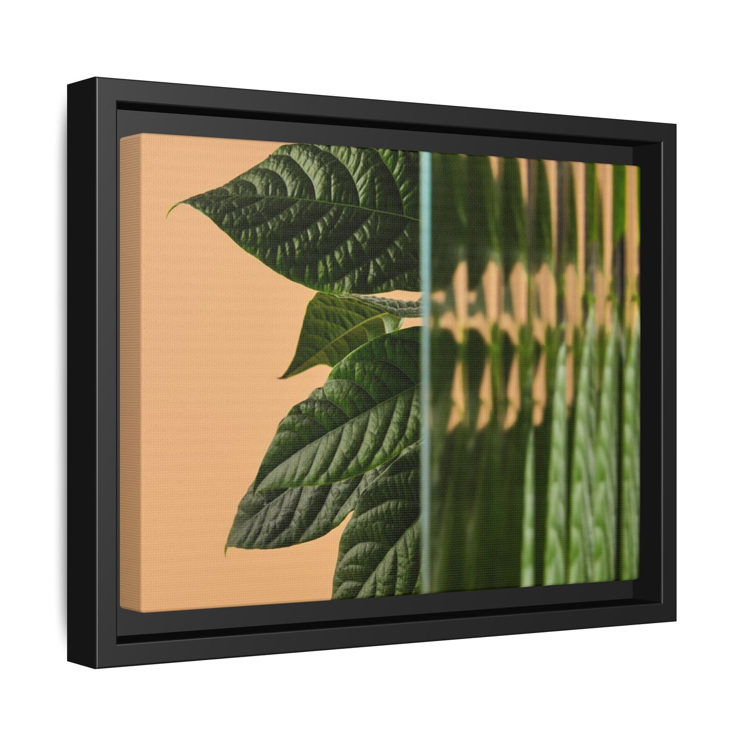 Framed Botanical Canvas Wall Art – Nature-Inspired Matte Print, Greenery Home Decor, Modern Aesthetic Art, Gift for Plant Lovers, Tranquil Wall Accent