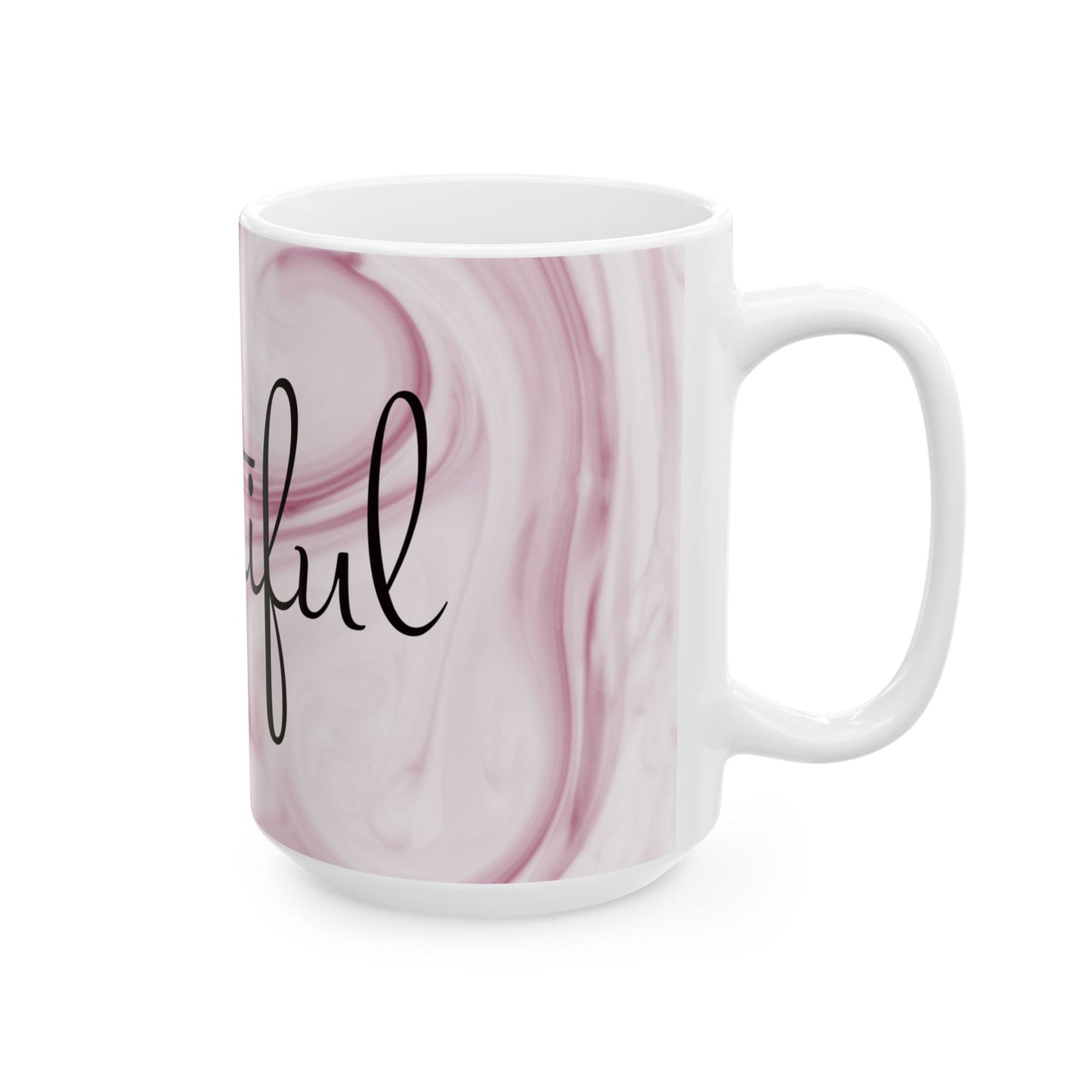 Pink Marble Ceramic Mug Modern Coffee Cup for Women Aesthetic Drinkware Gift for Her Inspirational Home Office Decor