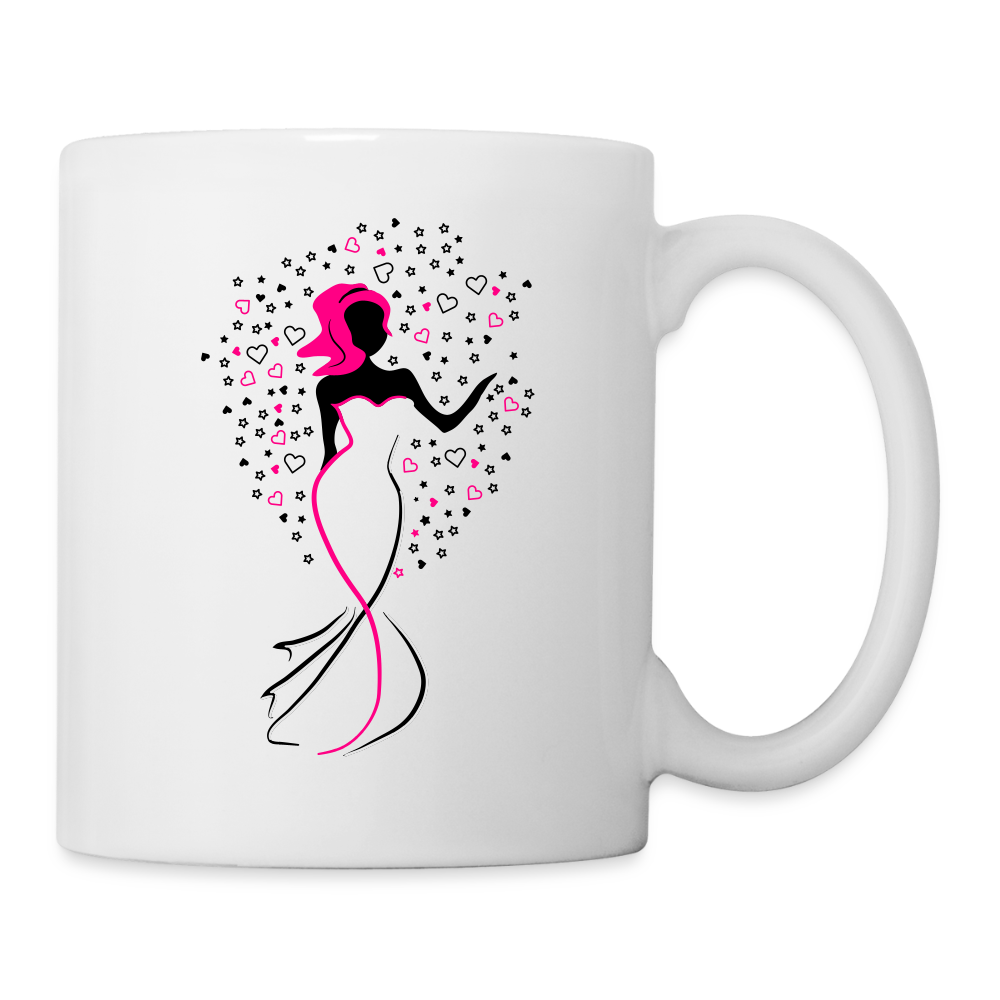 Elegant Lady Figurine Mug – Modern Luxury Ceramic Cup for Soft Girl & Baddie Aesthetic – Feminine Chic Drinkware for Coffee, Tea & Vanity Decor - white
