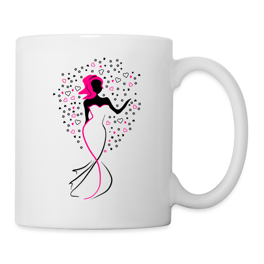 Elegant Lady Figurine Mug – Modern Luxury Ceramic Cup for Soft Girl & Baddie Aesthetic – Feminine Chic Drinkware for Coffee, Tea & Vanity Decor - white