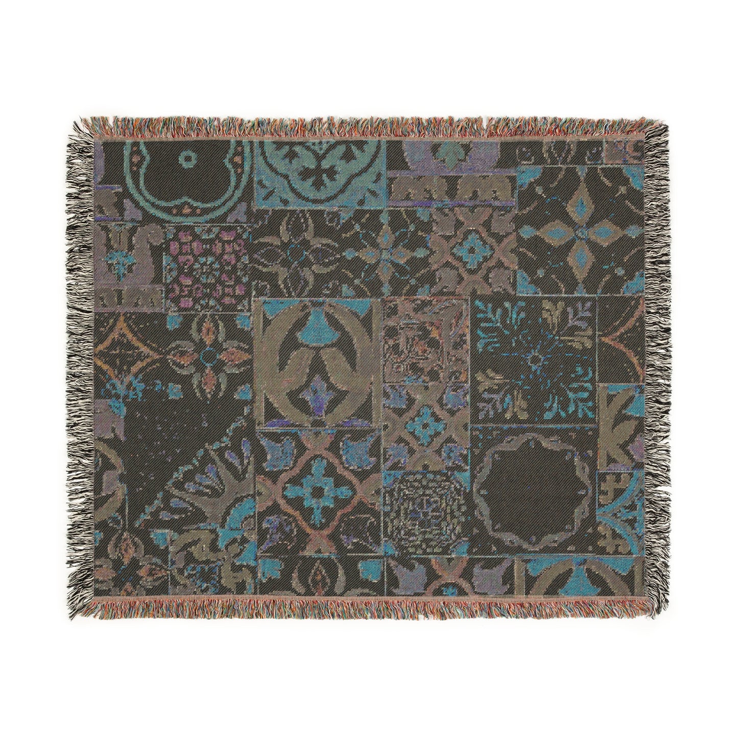 Moroccan Rug- Boho Decorative Woven Rug – Soft Cotton Floor Tapestry with Fringe | Vibrant Earthy Decor for Living Room, Entryway, or Picnic Vibes