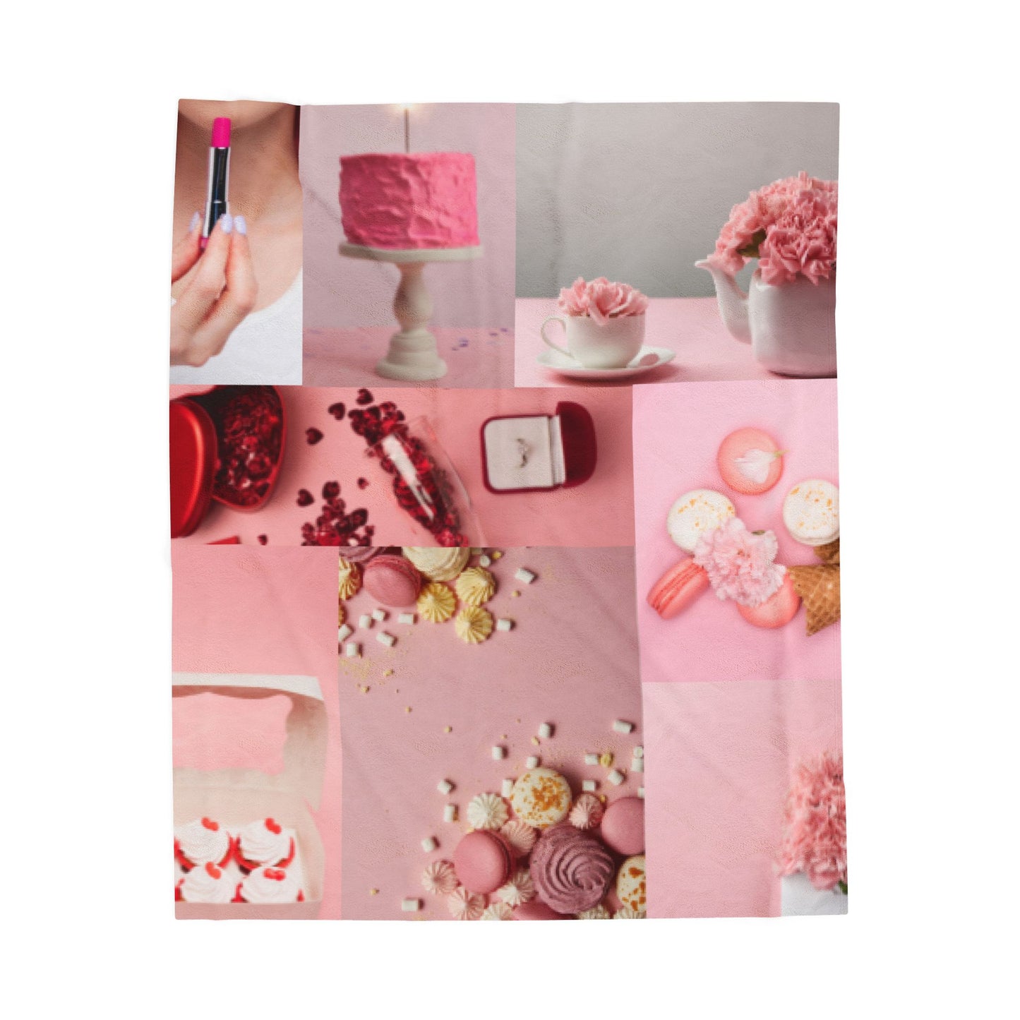 Sweet Treats Velveteen Plush Blanket – Soft Cozy Throw for Adults – Valentine’s Day, Birthday & Holiday Gift – Cute Dessert Print Blanket for Home Decor
