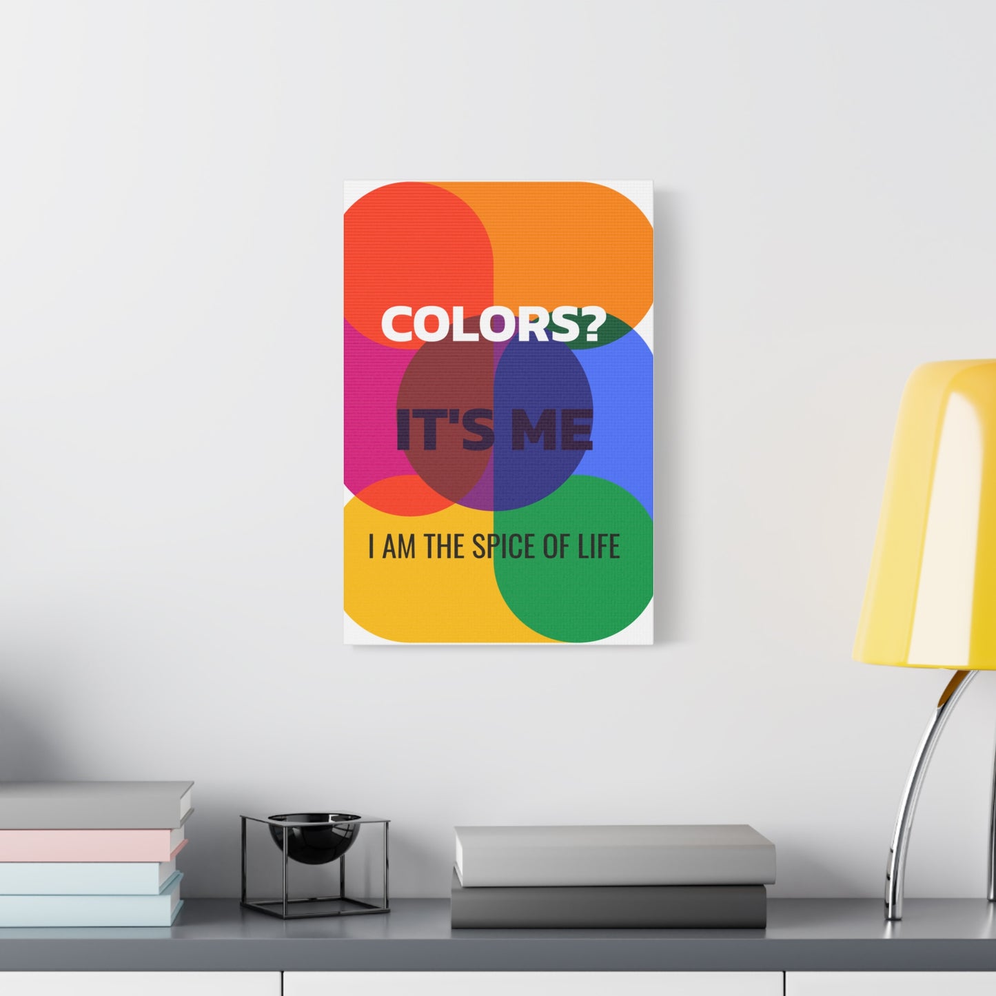 Witty Colorful Wall Decor, Vibrant Canvas Art