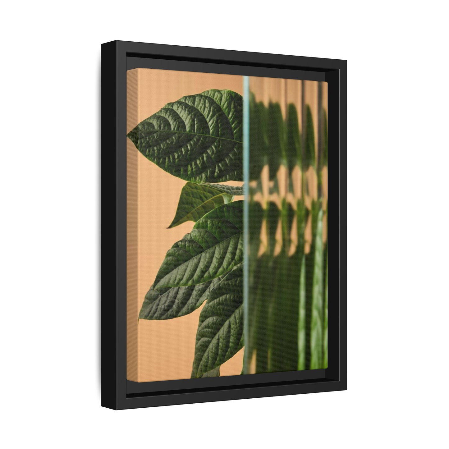 Framed Botanical Canvas Wall Art – Nature-Inspired Matte Print, Greenery Home Decor, Modern Aesthetic Art, Gift for Plant Lovers, Tranquil Wall Accent