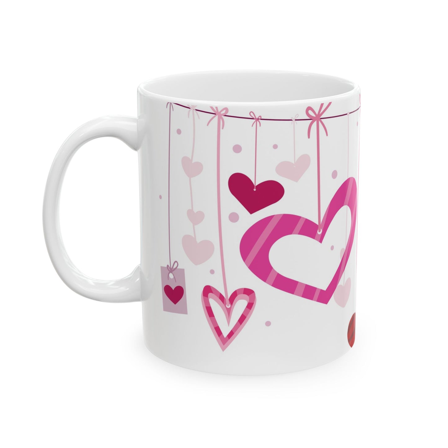 Ceramic Mug – Romantic Heart- Cute Gift for Coffee & Tea Lovers girly aesthetic pink hearts