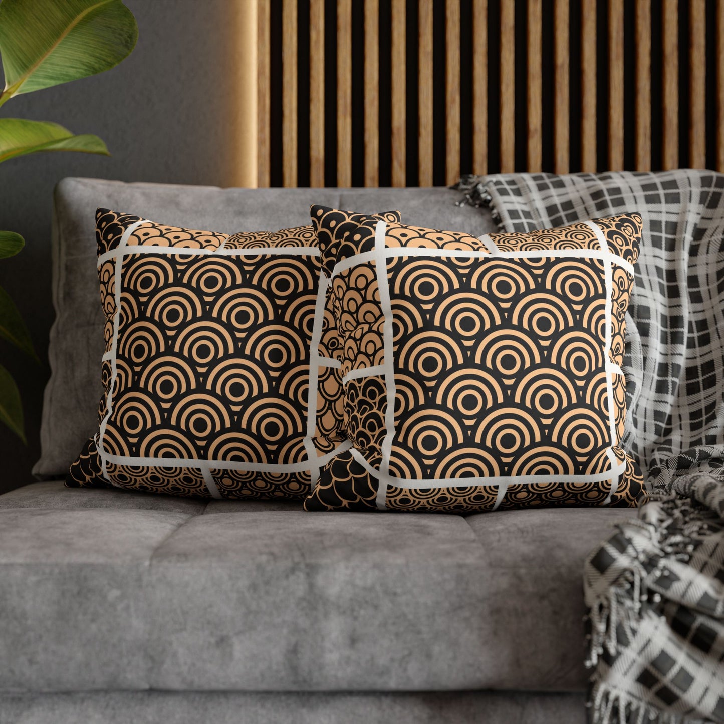 Modern Faux Suede Pillow Cover – Abstract Decorative Cushion for Couch or Bed, Cozy Neutral Home Decor