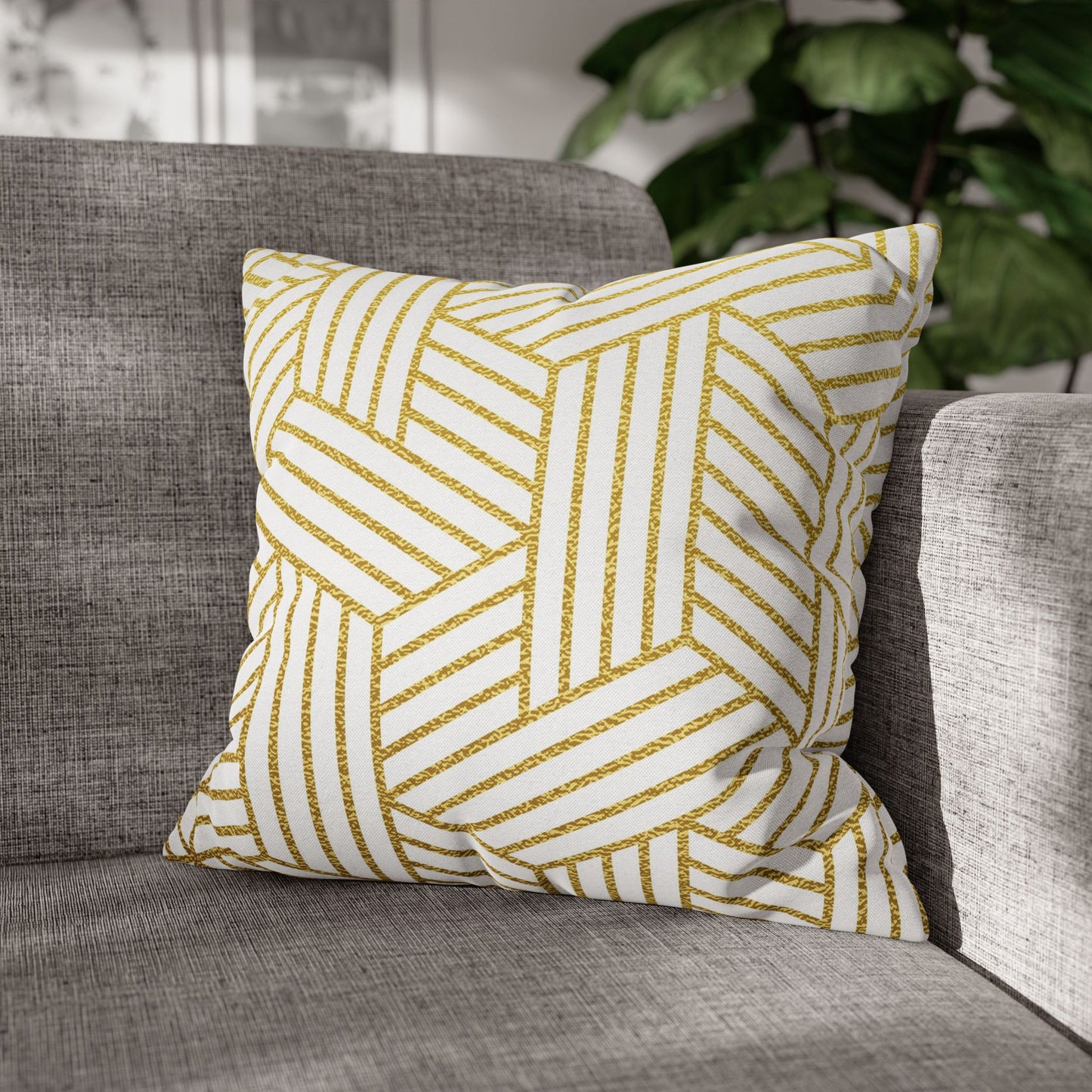 Geometric Throw Pillow Cover – Modern Pillowcase for Couch or Bed, Patterned Decorative Accent