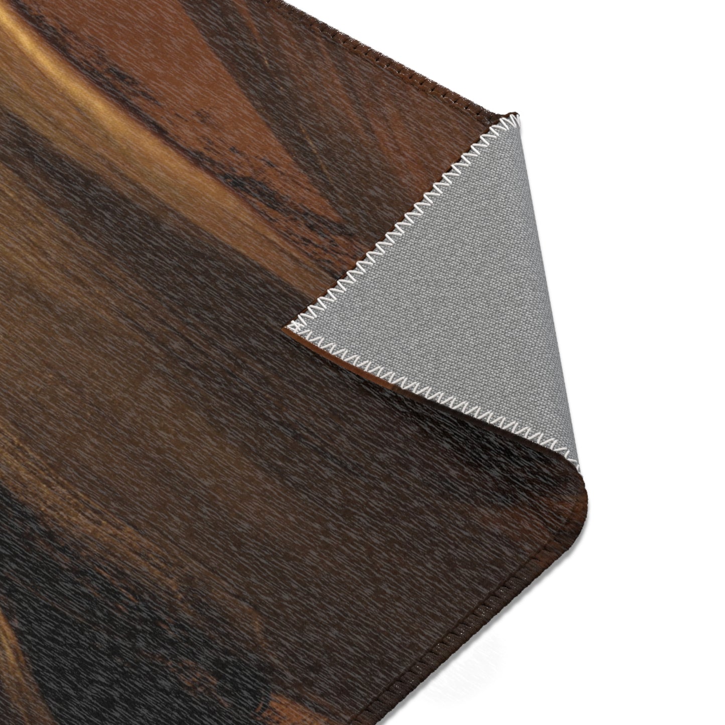 Modern Abstract Area Rug – Gold & Brown Floor Decor for Home
