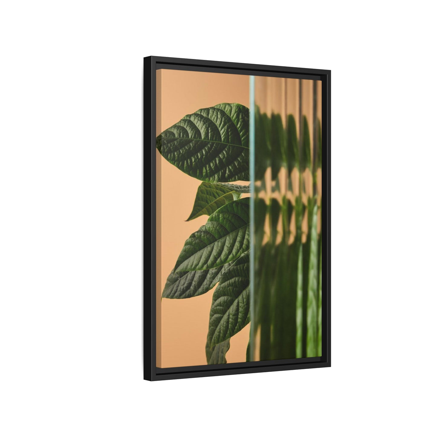Framed Botanical Canvas Wall Art – Nature-Inspired Matte Print, Greenery Home Decor, Modern Aesthetic Art, Gift for Plant Lovers, Tranquil Wall Accent