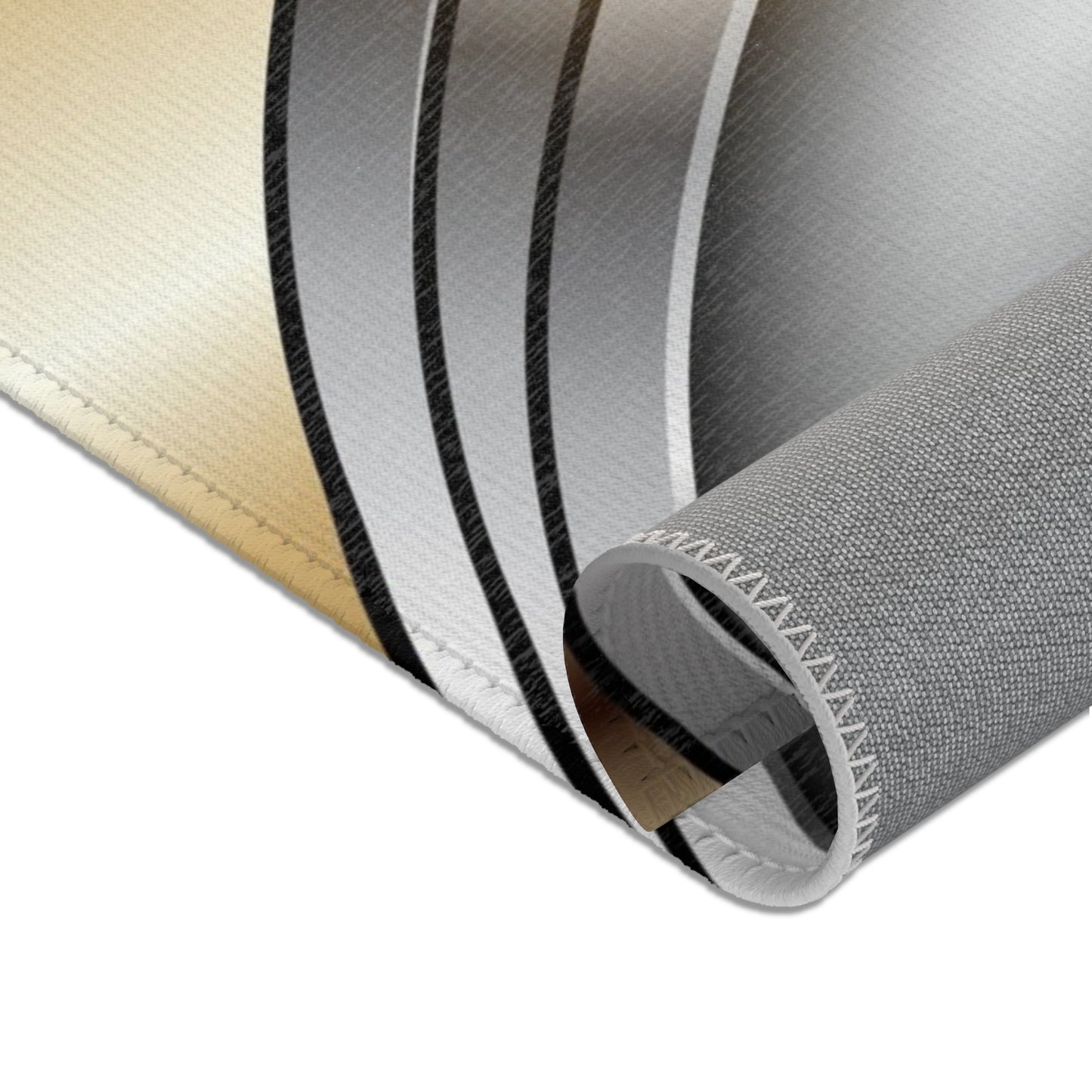 Silver and Gold Area Rug – Modern Metallic Floor Mat for Home Decor