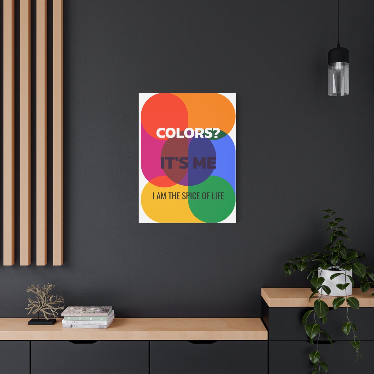 Witty Colorful Wall Decor, Vibrant Canvas Art