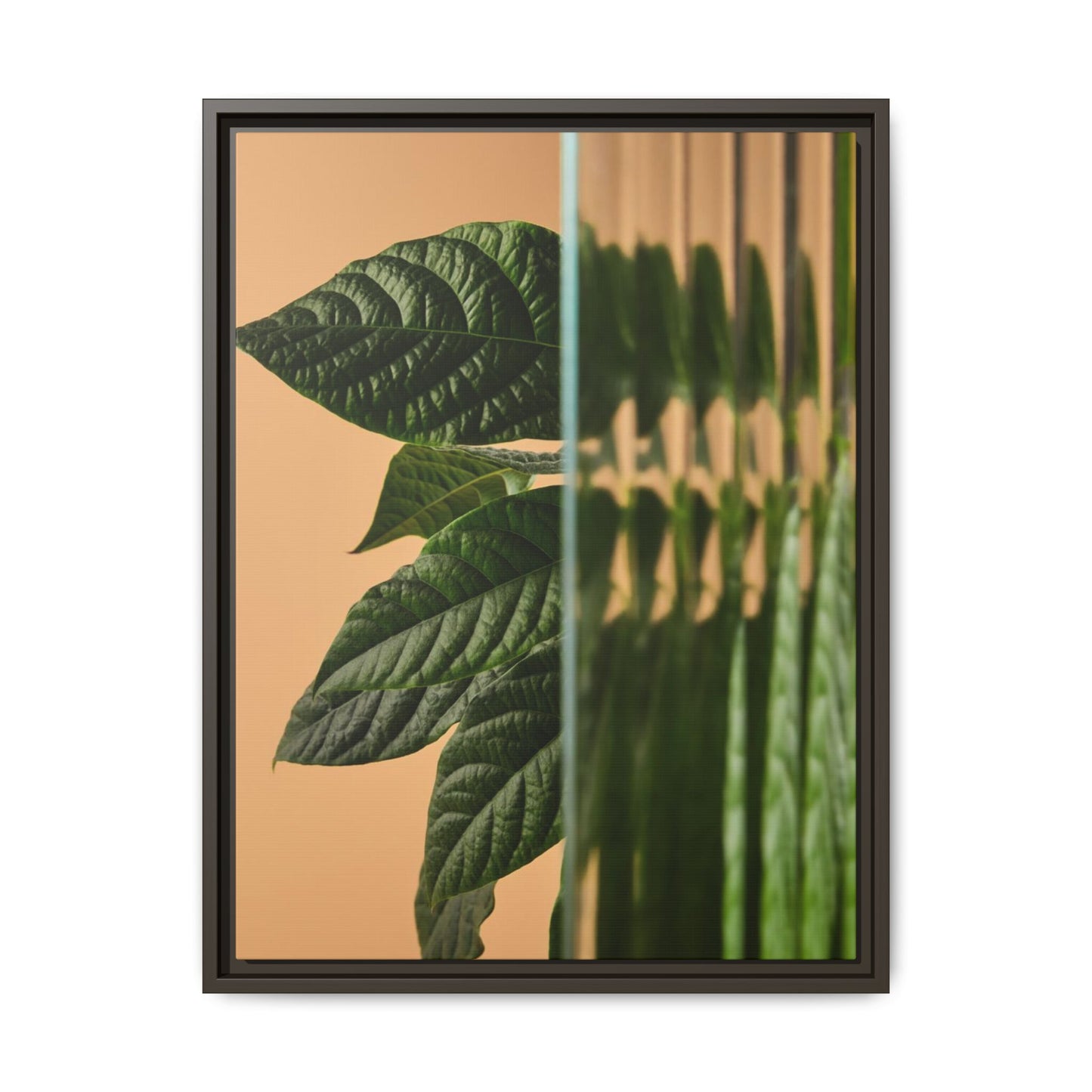 Framed Botanical Canvas Wall Art – Nature-Inspired Matte Print, Greenery Home Decor, Modern Aesthetic Art, Gift for Plant Lovers, Tranquil Wall Accent