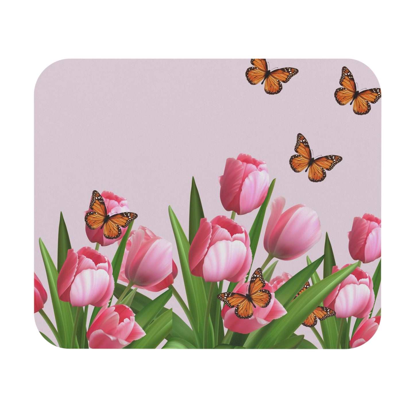 Pink Monarch Print Floral Mouse Pad Butterfly Design – Cute Desk Accessory for Women | Aesthetic Office Decor, Spring Gift, dorm