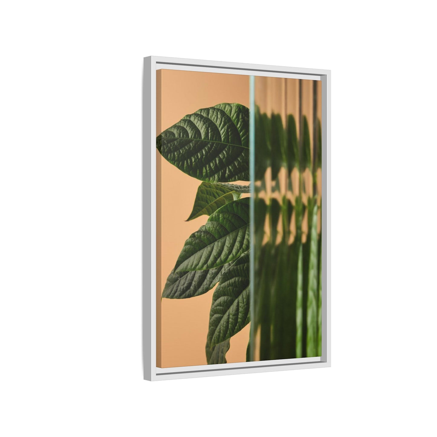 Framed Botanical Canvas Wall Art – Nature-Inspired Matte Print, Greenery Home Decor, Modern Aesthetic Art, Gift for Plant Lovers, Tranquil Wall Accent