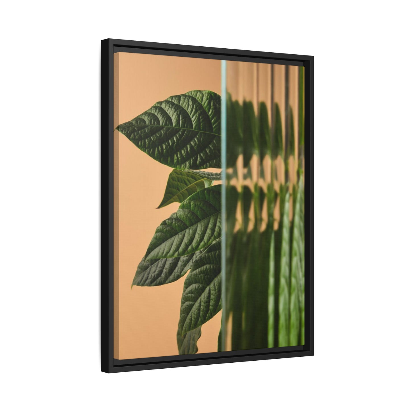 Framed Botanical Canvas Wall Art – Nature-Inspired Matte Print, Greenery Home Decor, Modern Aesthetic Art, Gift for Plant Lovers, Tranquil Wall Accent