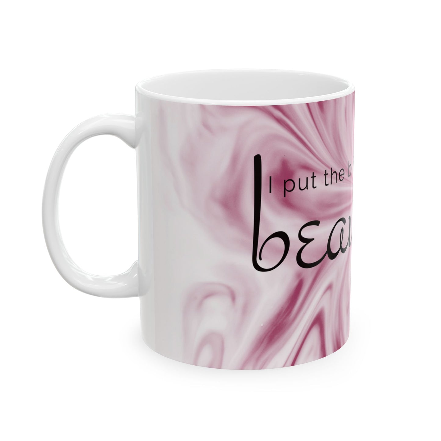 Pink Marble Ceramic Mug Modern Coffee Cup for Women Aesthetic Drinkware Gift for Her Inspirational Home Office Decor