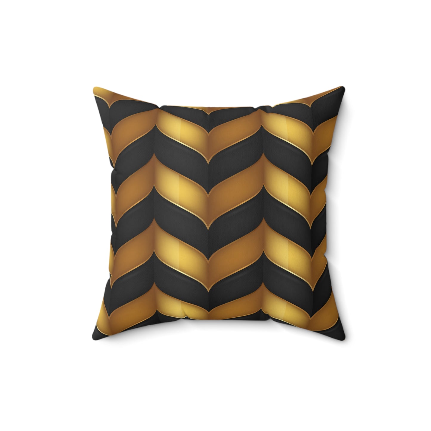 Black and Gold Throw Pillow – Modern Decorative Cushion for Living Room or Bedroom | Stylish Square Pillow Cover for Elegant Home Decor