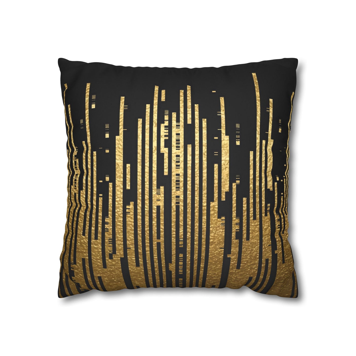 Black and Gold Faux Suede Pillow Cover – Chic Modern Home Decor Accent