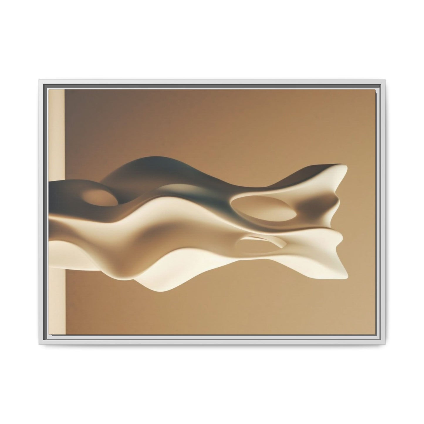 Wabi Sabi Wall Art – Brown Minimalist Framed Canvas for Modern Neutral Decor | Earth Tone Abstract Print for Living Room or Bedroom