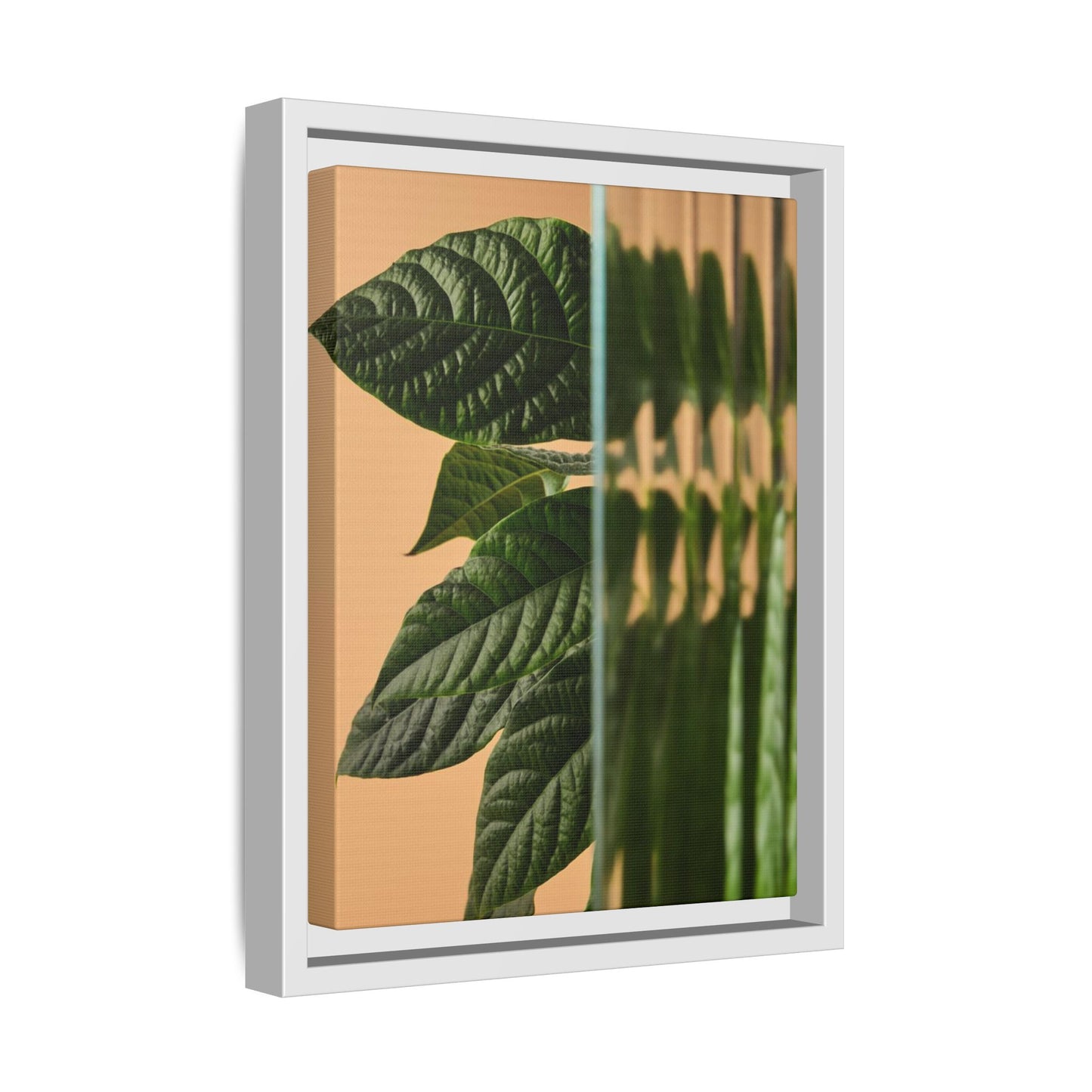Framed Botanical Canvas Wall Art – Nature-Inspired Matte Print, Greenery Home Decor, Modern Aesthetic Art, Gift for Plant Lovers, Tranquil Wall Accent