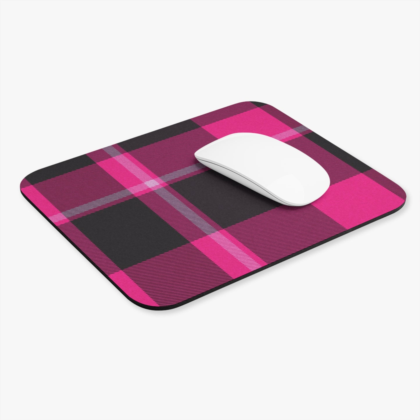 Mouse Pad Pink Plaid – Cute Desk Mat for Office, Students, Gamers, Stylish Computer Accessory