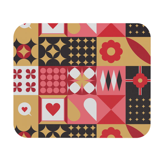 Retro Floral Mouse Pad – Colorful Vintage Desk Mat for Home Office & Gaming Setup