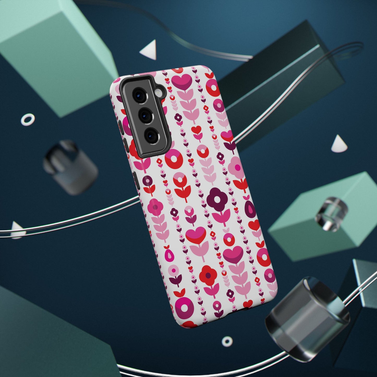 Floral Phone Case for iPhone & Samsung – Colorful Impact-Resistant Cover, Gift for Her
