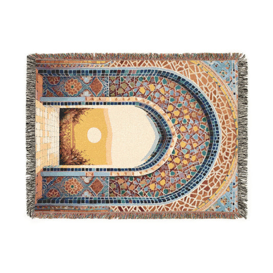 Moroccan Rug  Woven Boho– Colorful Cotton Floor Tapestry for Living Room or Bedroom | Minimalist Earthy Decor, Housewarming Gift