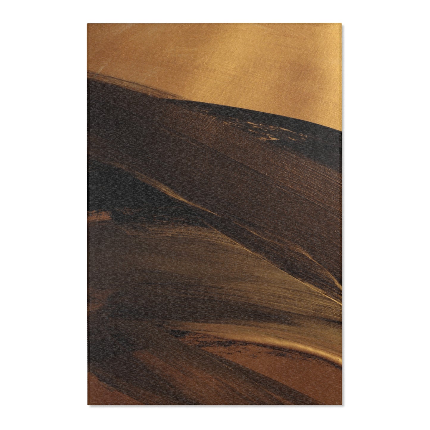 Modern Abstract Area Rug – Gold & Brown Floor Decor for Home