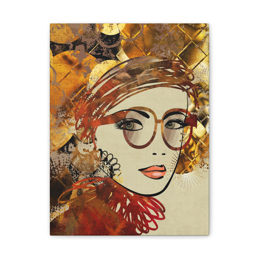 Fashion Canvas Wall Art – Vintage Glam Illustration for Modern Home Decor | Chic Art Print, Stylish Gift for Art Lovers, Office or Bedroom Accent